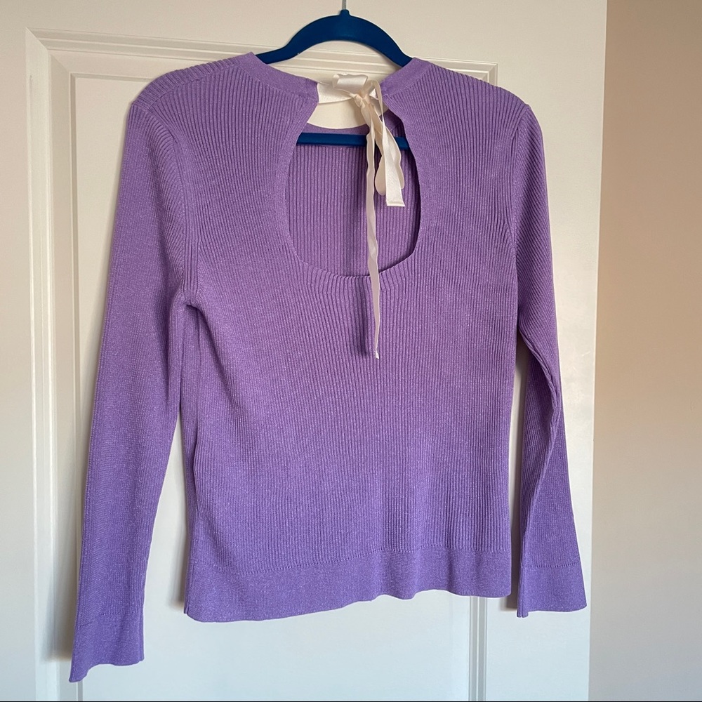 Massimo Dutti Metallic Open Back Ribbed Sweater - Picture 2 of 5